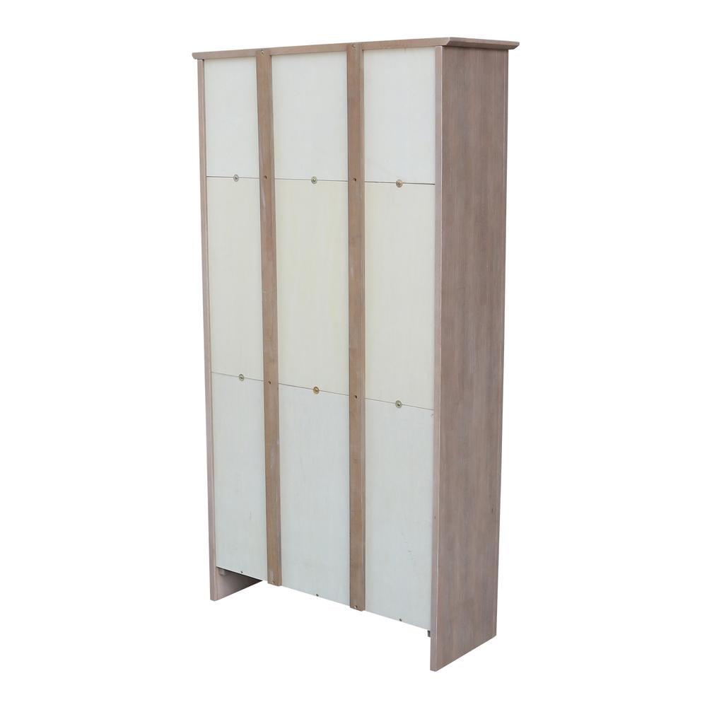60" Shaker Bookcase Washed Gray/Taupe - International Concepts: Solid Wood, 4-Shelf Storage