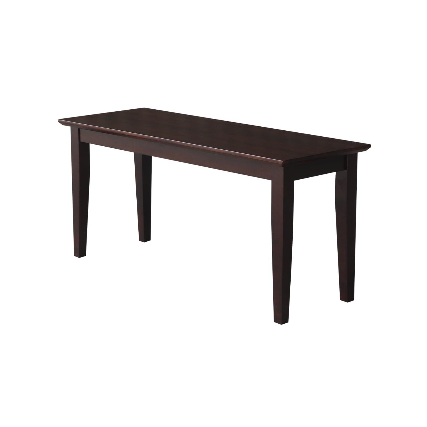 Brookshire Bench - Rich Mocha - International Concepts: Hardwood Frame, 400lb Capacity, Spot Clean