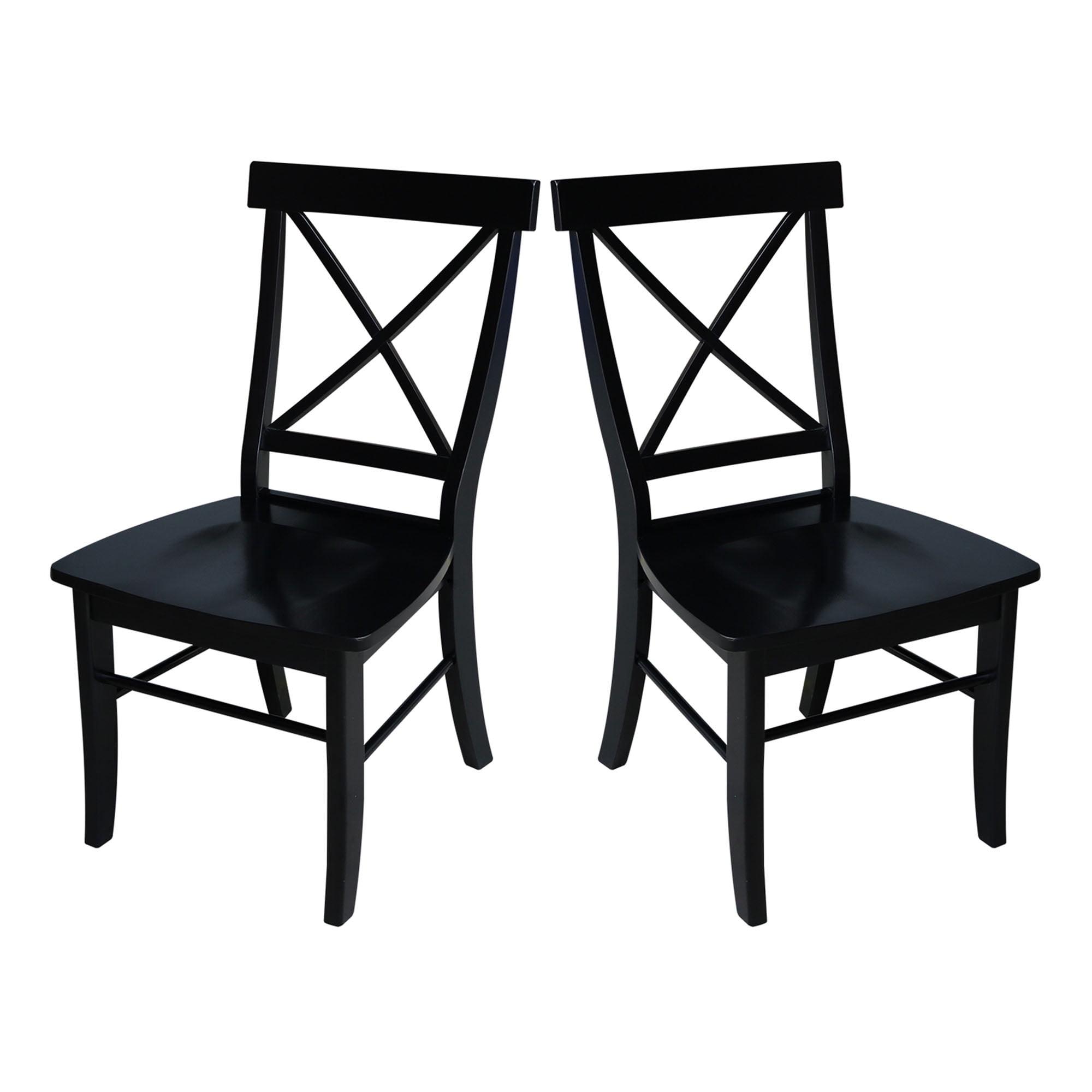 Set of 2 X Back Chairs with Solid Wood - International Concepts