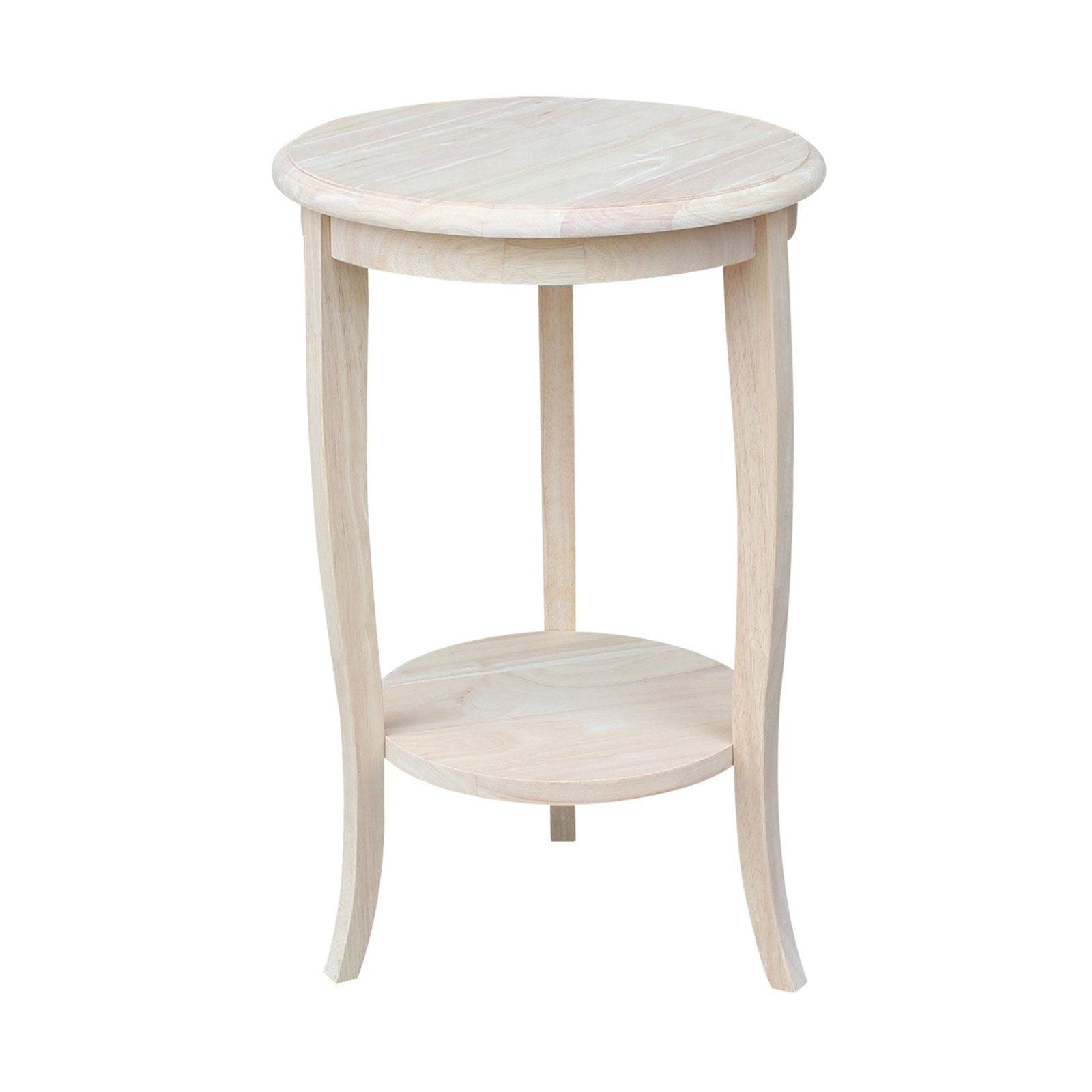 Cambria Round Light Brown Solid Wood End Table