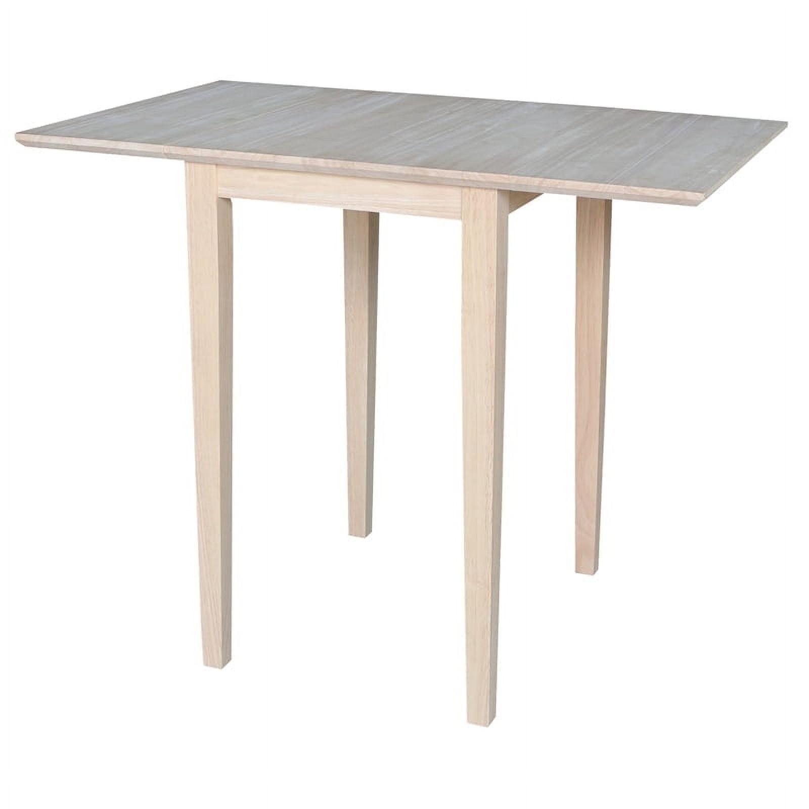 International Concepts Solid Wood Drop Leaf Casual Kitchen and Dining Table - Unfinished