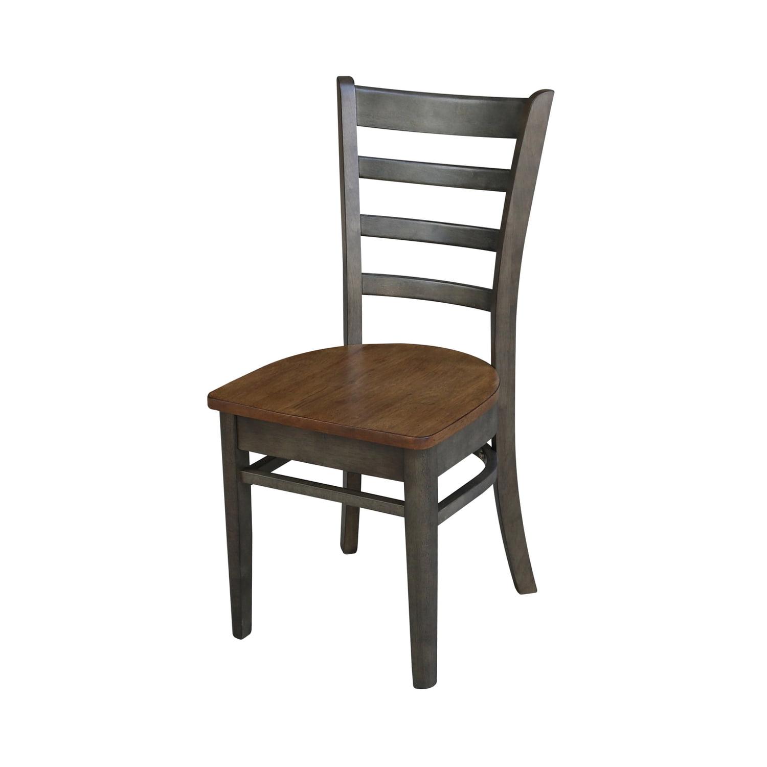 Emily High Ladderback Black Wood Side Chair