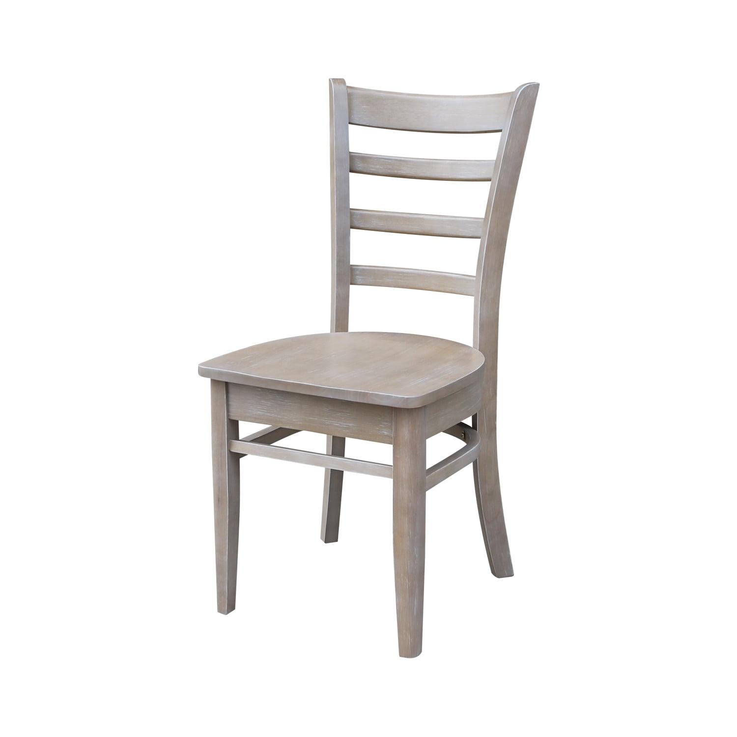 Washed Gray Taupe Ladderback High Wood Side Chair