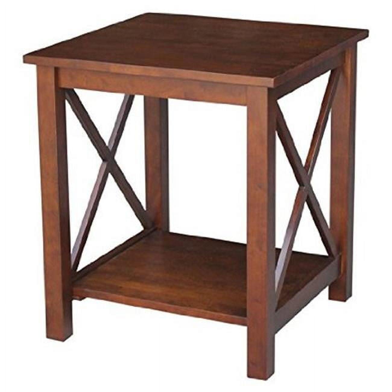 Hampton 22" Espresso Solid Wood Square End Table