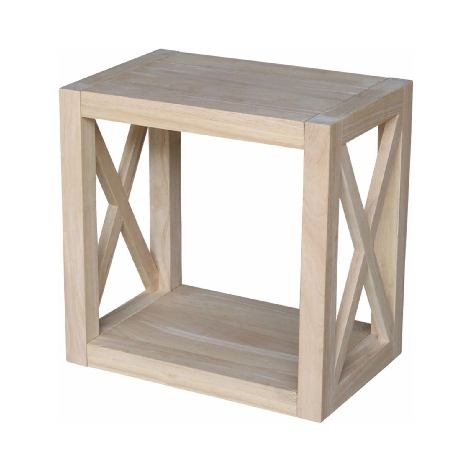 Hampton Traditional Solid Wood Narrow End Table - Unfinished