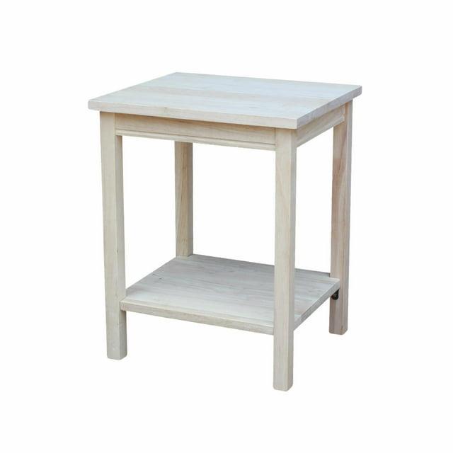 29" Square Portman Accent Table Unfinished - International Concepts: Solid Wood, Entryway Display, Parawood