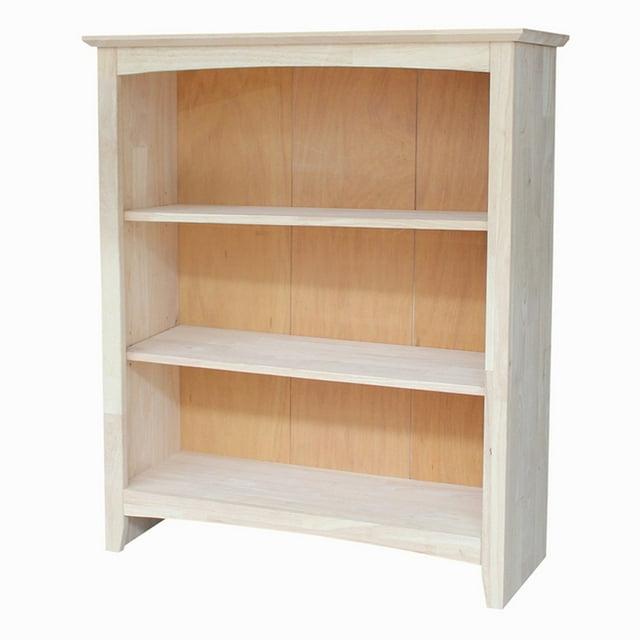 60" Shaker Bookshelf Unfinished - International Concepts: Solid Parawood, 5-Shelf Storage