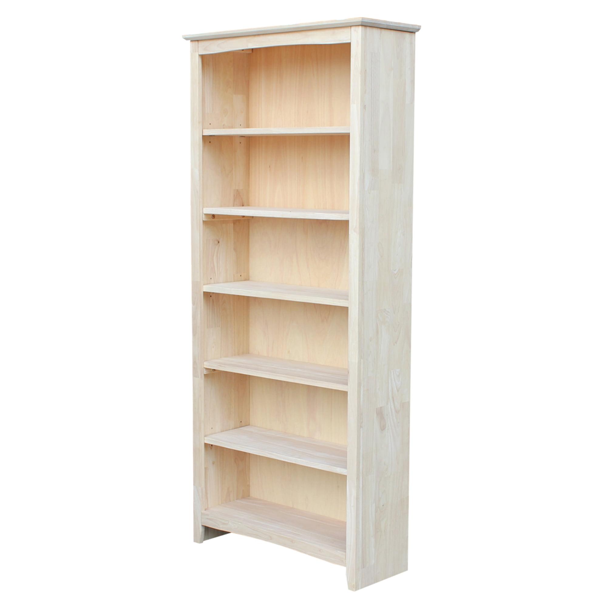 Natural Parawood Adjustable 72-Inch Bookcase