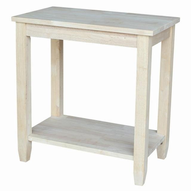 Solano Accent Table - International Concepts: Durable Parawood, Rectangle, Shelf Storage