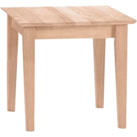 Shaker Style Tall Square Wood End Table in Natural Finish