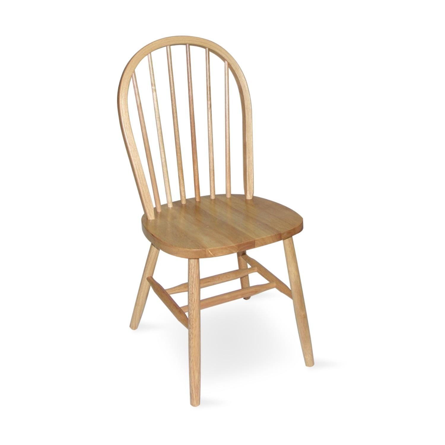 Windsor High Spindle Back Armless Chair - International Concepts: Solid Wood, Unupholstered, Rubberwood Legs