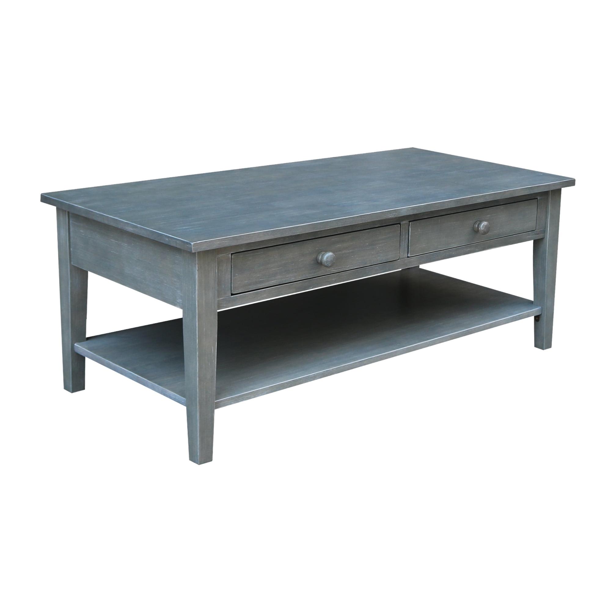 Spencer Coffee Table Antique Washed Heather Gray - International Concepts: Solid Wood, Parawood, Rectangle