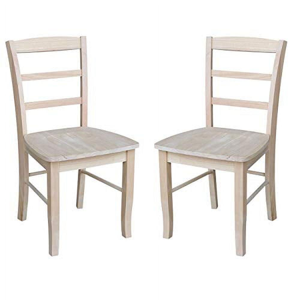 Set of 2 Madrid Ladderback Chairs Unfinished - International Concepts