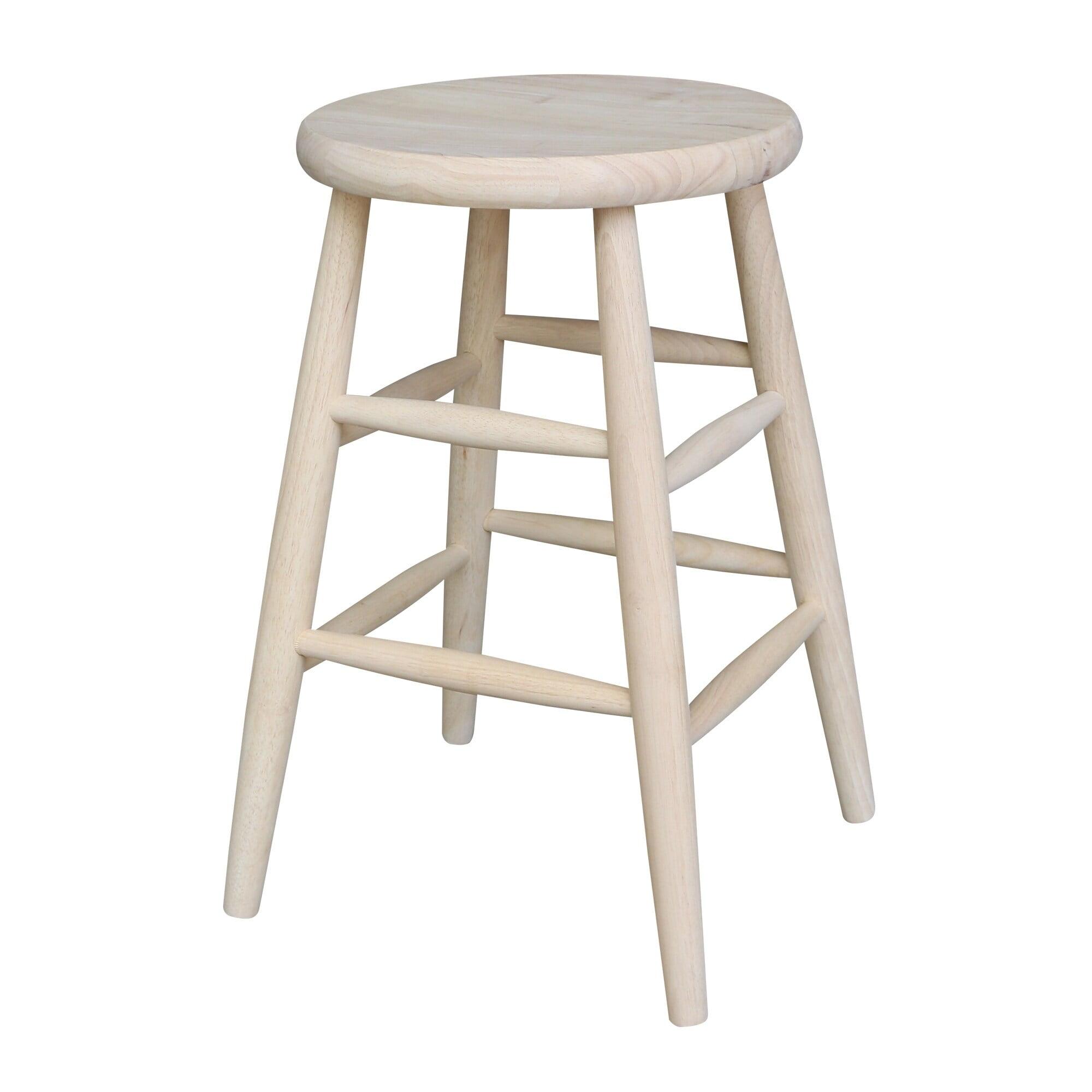 24&#34; Scooped Seat Counter Height Barstool Unfinished - International Concepts