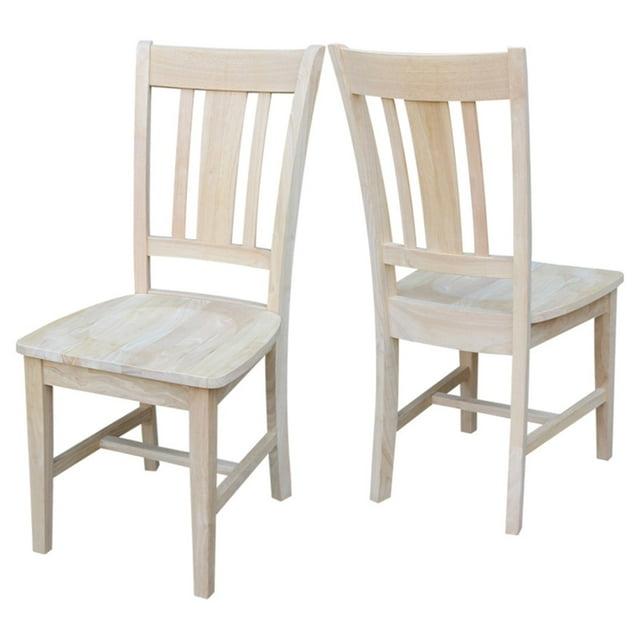 Set of 2 San Remo Splatback Chairs Wood - International Concepts: Solid Parawood, Unupholstered