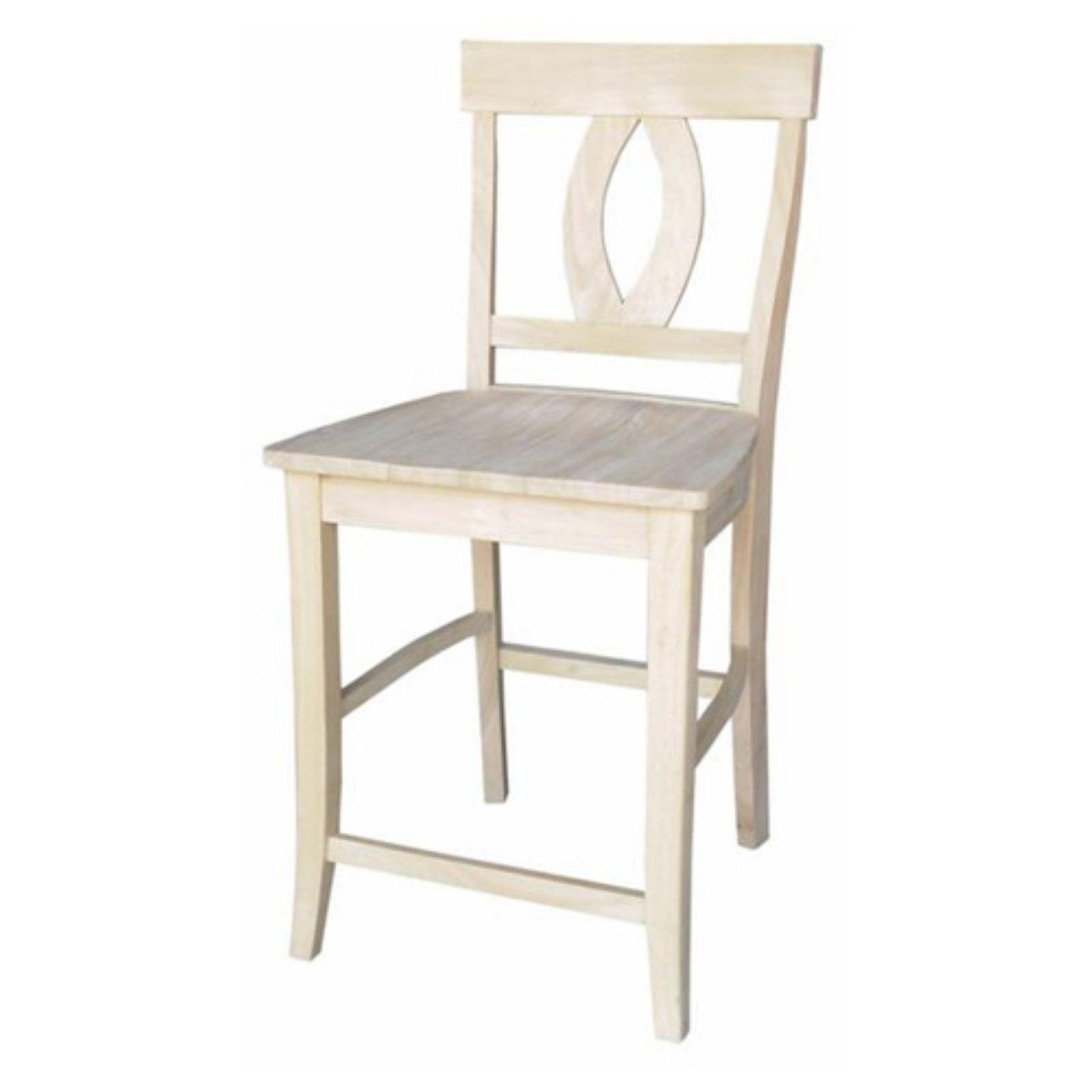 Verona Unfinished Parawood Counter Stool with Cut Out Back