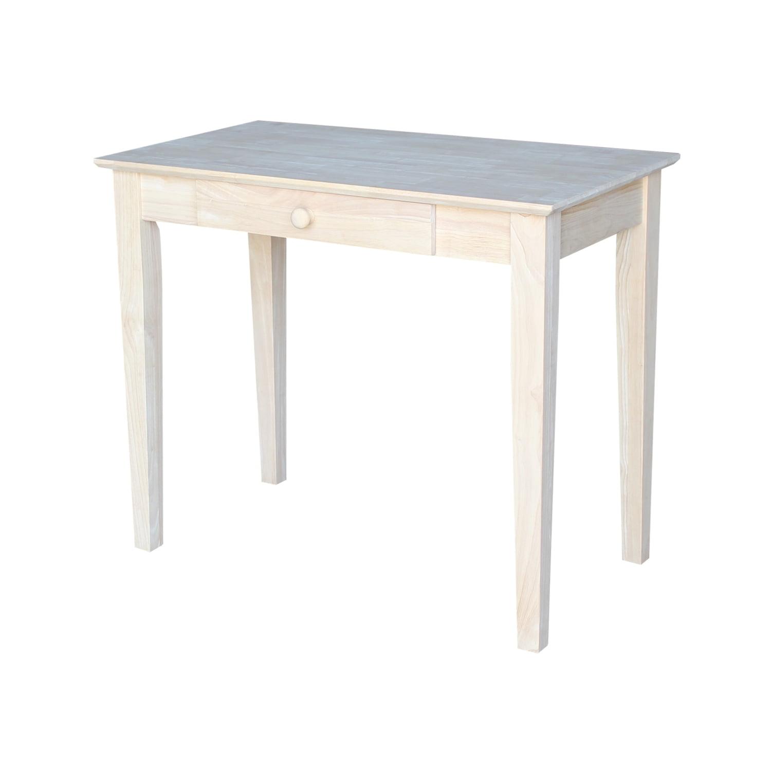 Elegant Solid Parawood Writing Desk with Practical Drawer