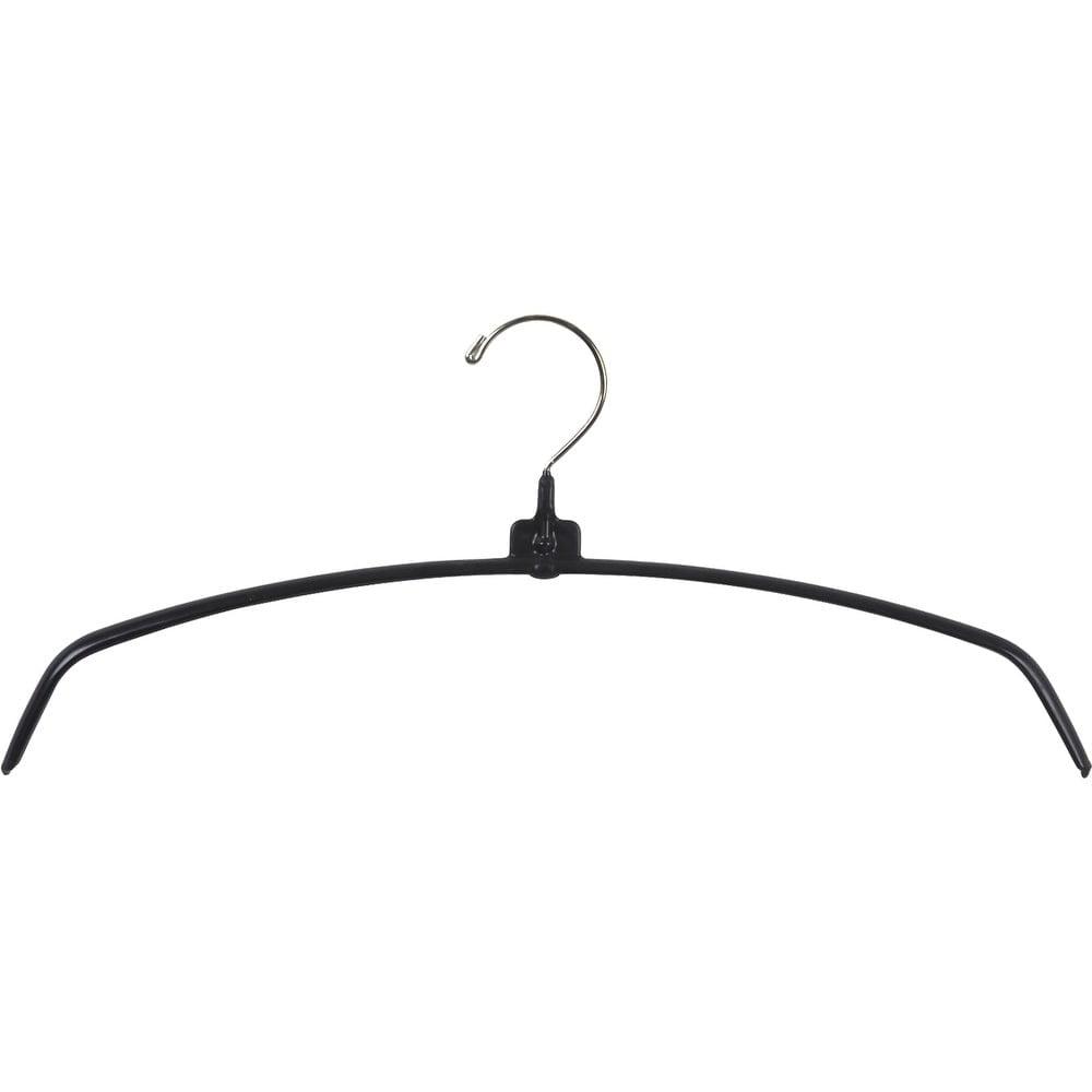 Black Rubberized Ultra-Thin Metal Hangers with Swivel Hook, Set of 50