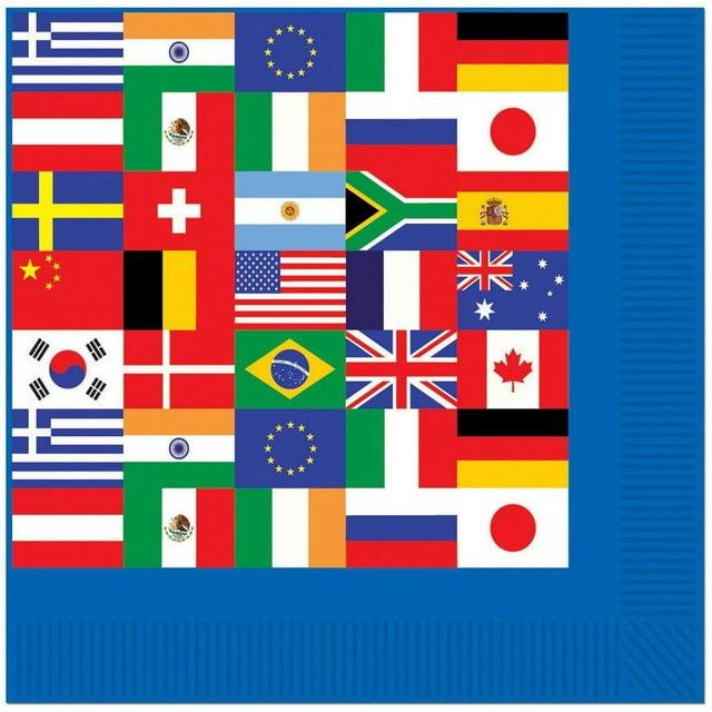 Beistle International Flag Luncheon Napkins