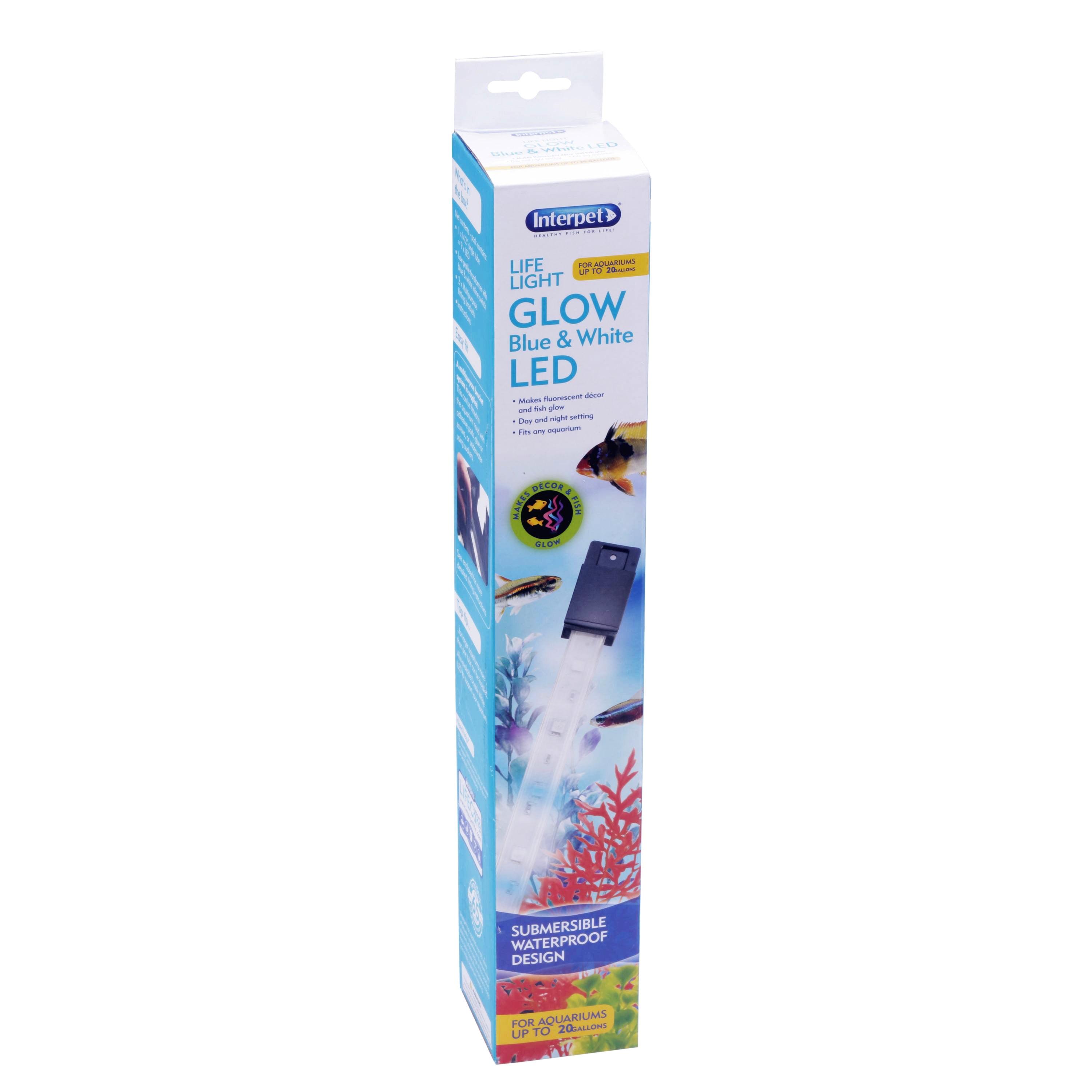 Interpet Life Light Blue & White LED Aquarium Light, up to 20 Gallons, 14.961 x 2.63 in