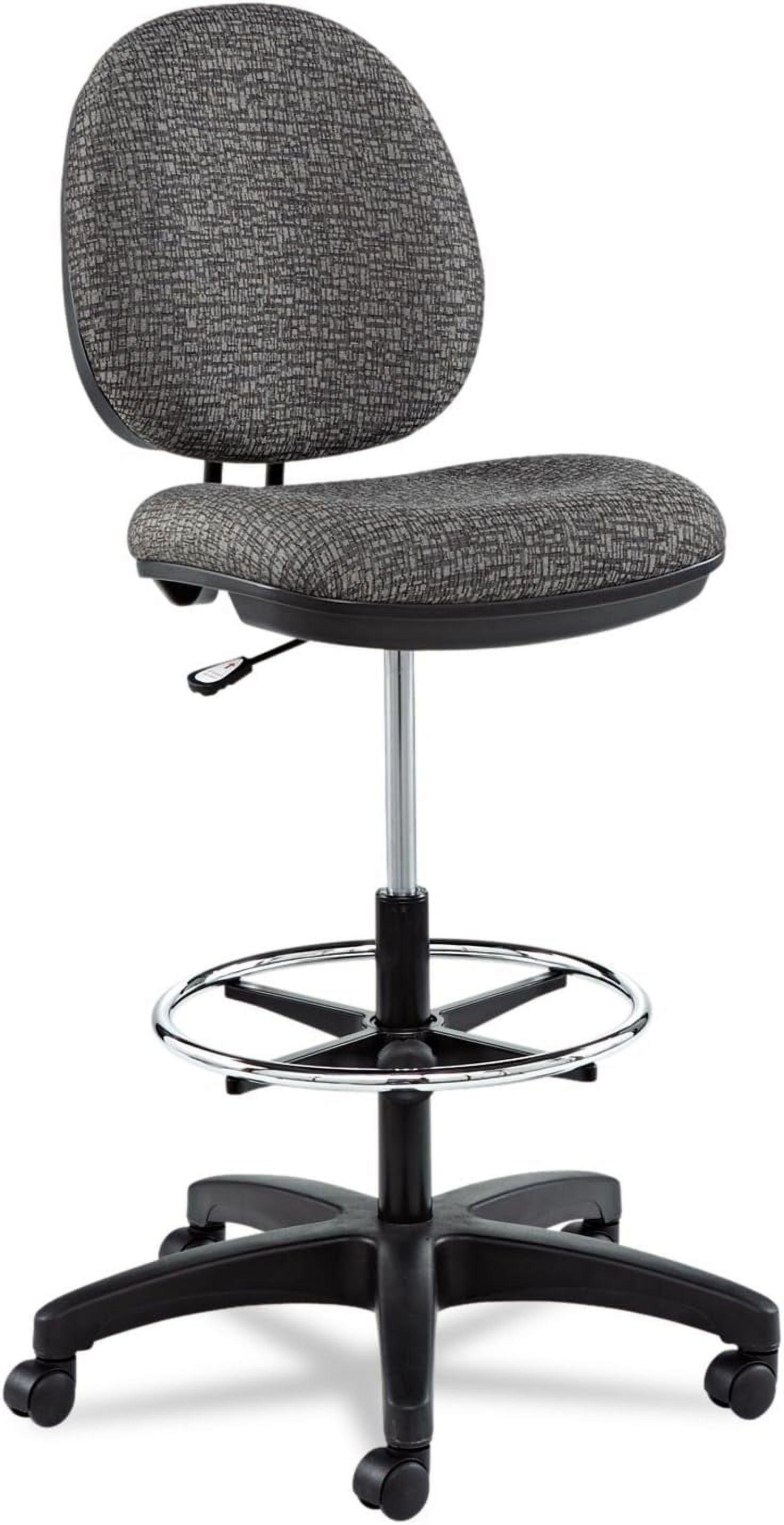 Graphite Gray Fabric Swivel Task Stool with Adjustable Footring