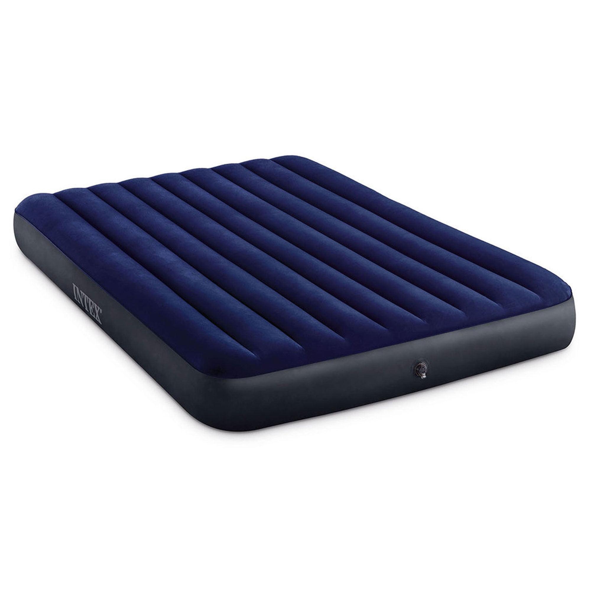 Intex Dark Blue Queen Vinyl Air Mattress with Fiber-Tech