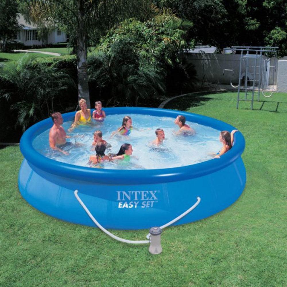 Intex Intex 10ft x 30in Round Metal Frame Above Ground Swimming Pool w/Filter Pump