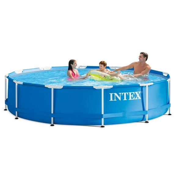 Intex Recreation Plastic Round Frame Set Pool 40'' H x 105'' W x 128'' L , with Pump Included