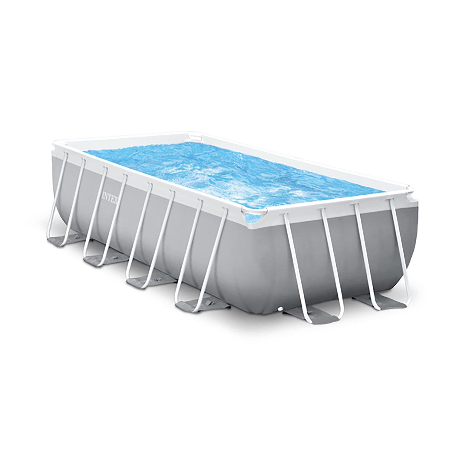 Intex 16ftX8ftX42in Prism Frame Rectangular Pool with Pump, Ladder, Ground Cloth & Cover