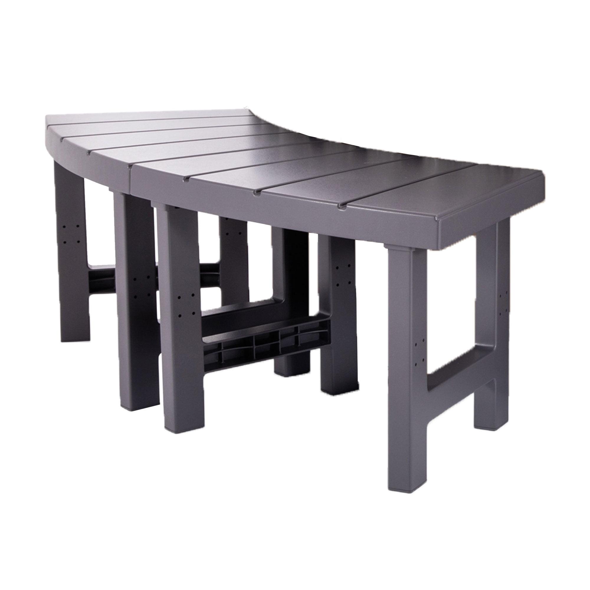 Gray Plastic Medium Spa Accessory Benches Set