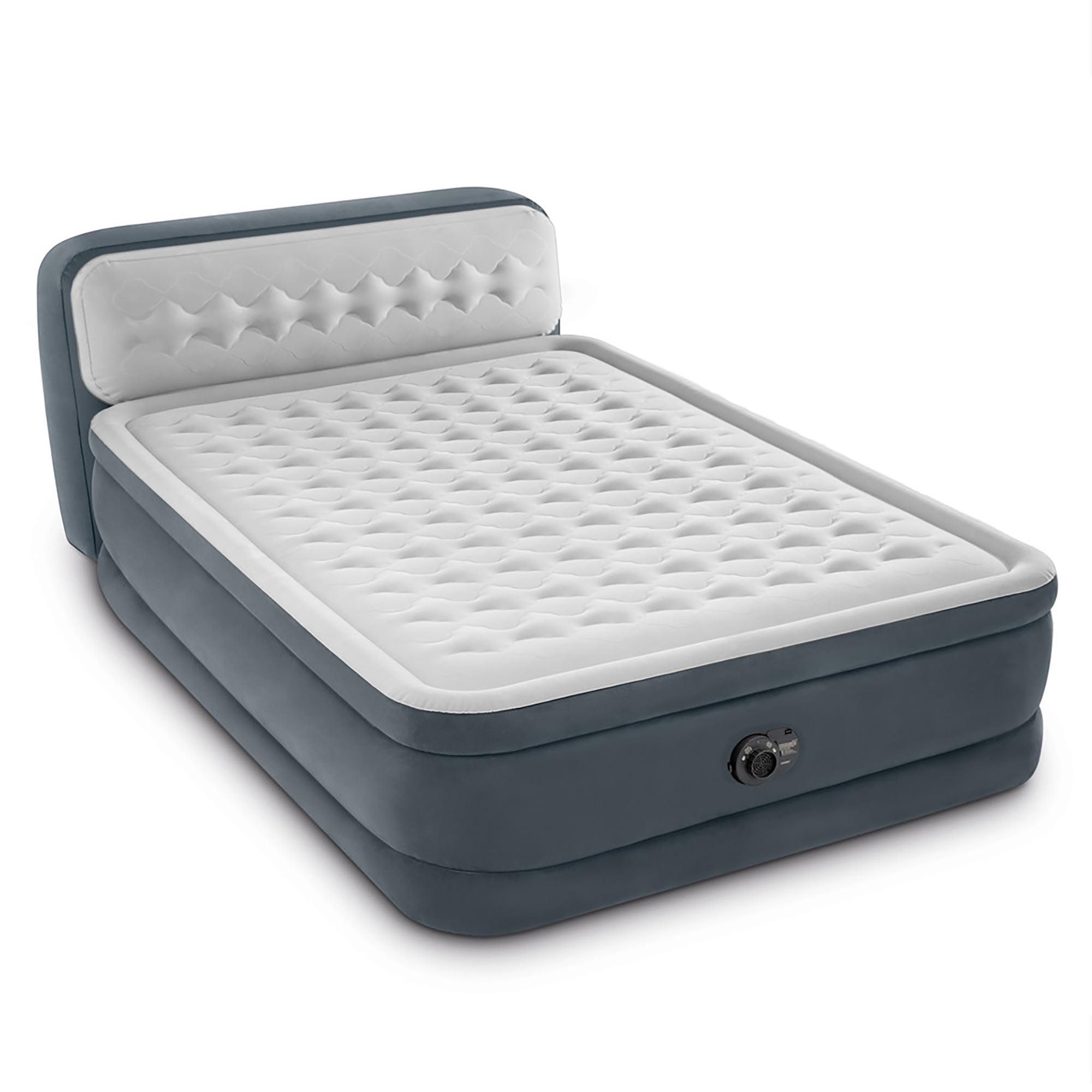 Intex Intex Dura-Beam Deluxe Ultra Plush Headboard Queen Mattress with Built-In Pump