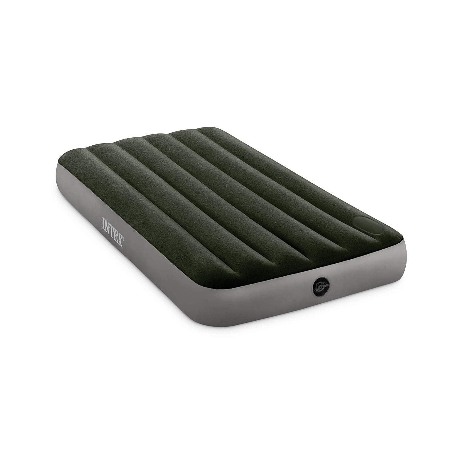 Open Box Intex Gray Standard Dura Beam Downy Air Mattress Built In Pump, Queen