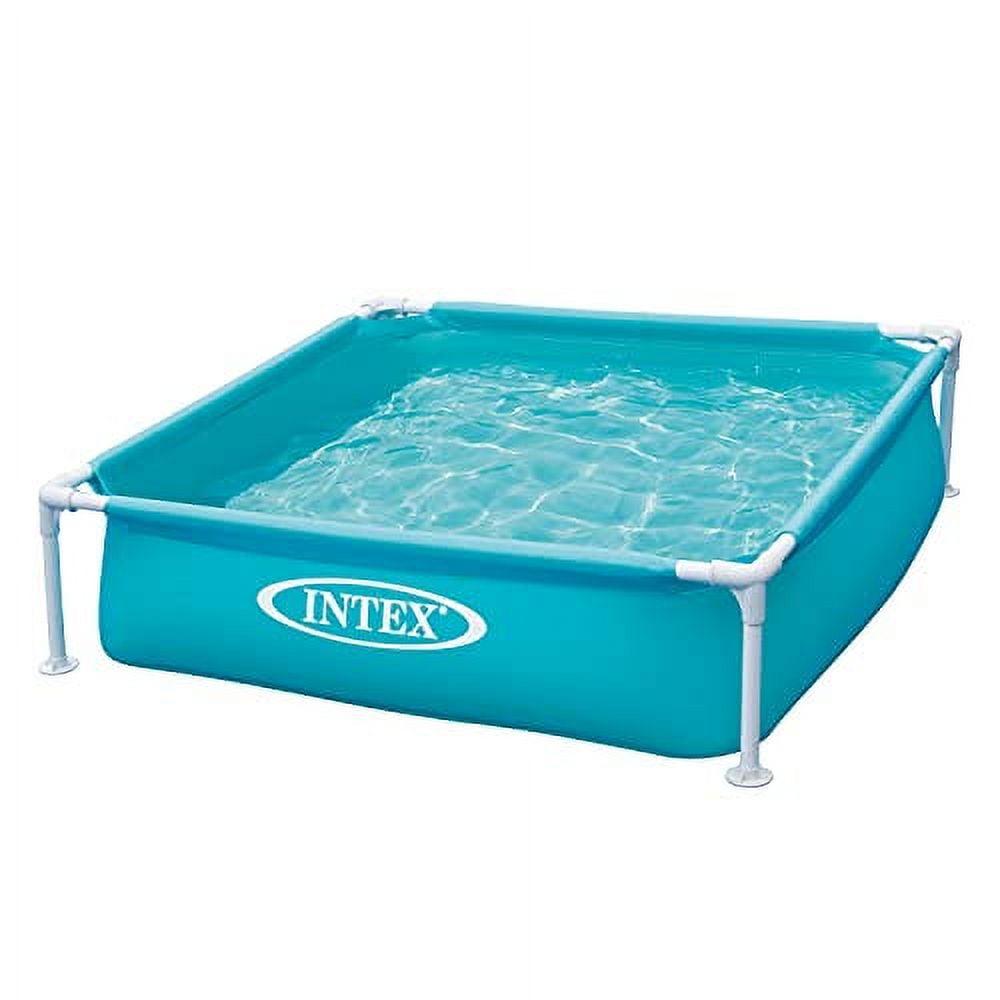 Intex 4 Foot x 12 Inch Miniature Durable Vinyl Outdoor Above Ground Frame Kiddie Swimming and Teaching Baby Pool for Ages 3 and Up, Blue