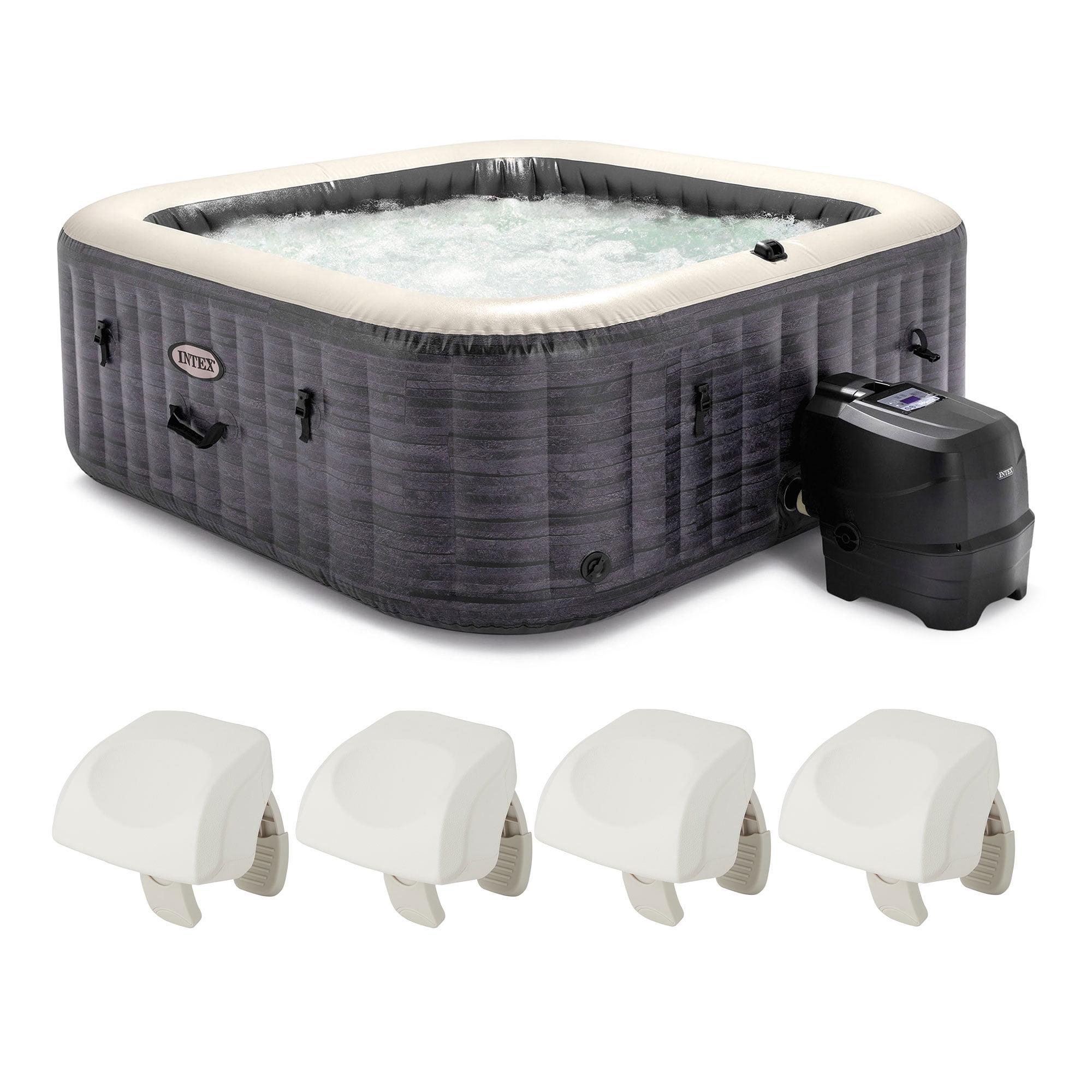 Intex Intex 120 Volt 6 Person - Person 140 - Jet Vinyl Square Inflatable Hot Tub in Gray