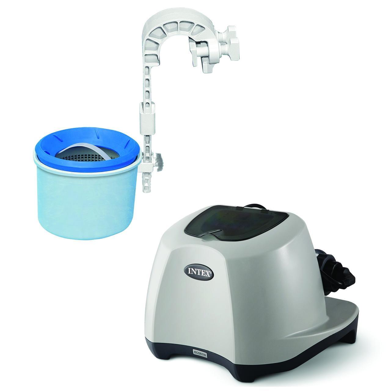 Intex Krystal Clear Saltwater System for 7000 Gallon Above Ground Swimming Pool and Deluxe 800 GPH+ Wall Mounted Pool Surface Automatic Skimmer