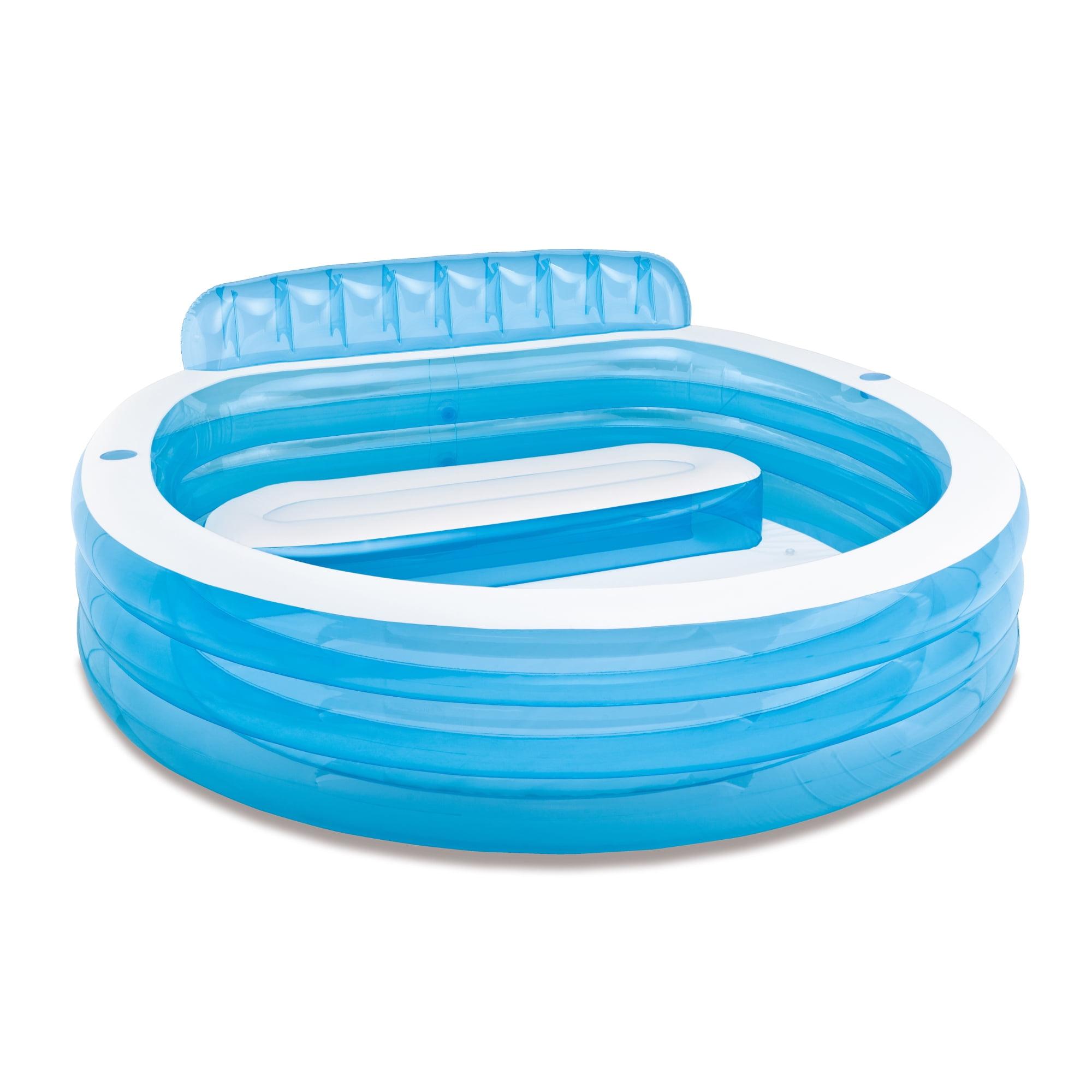 Intex Intex Swim Center Round Inflatable Above Ground Family Lounge Outdoor Pool, Blue