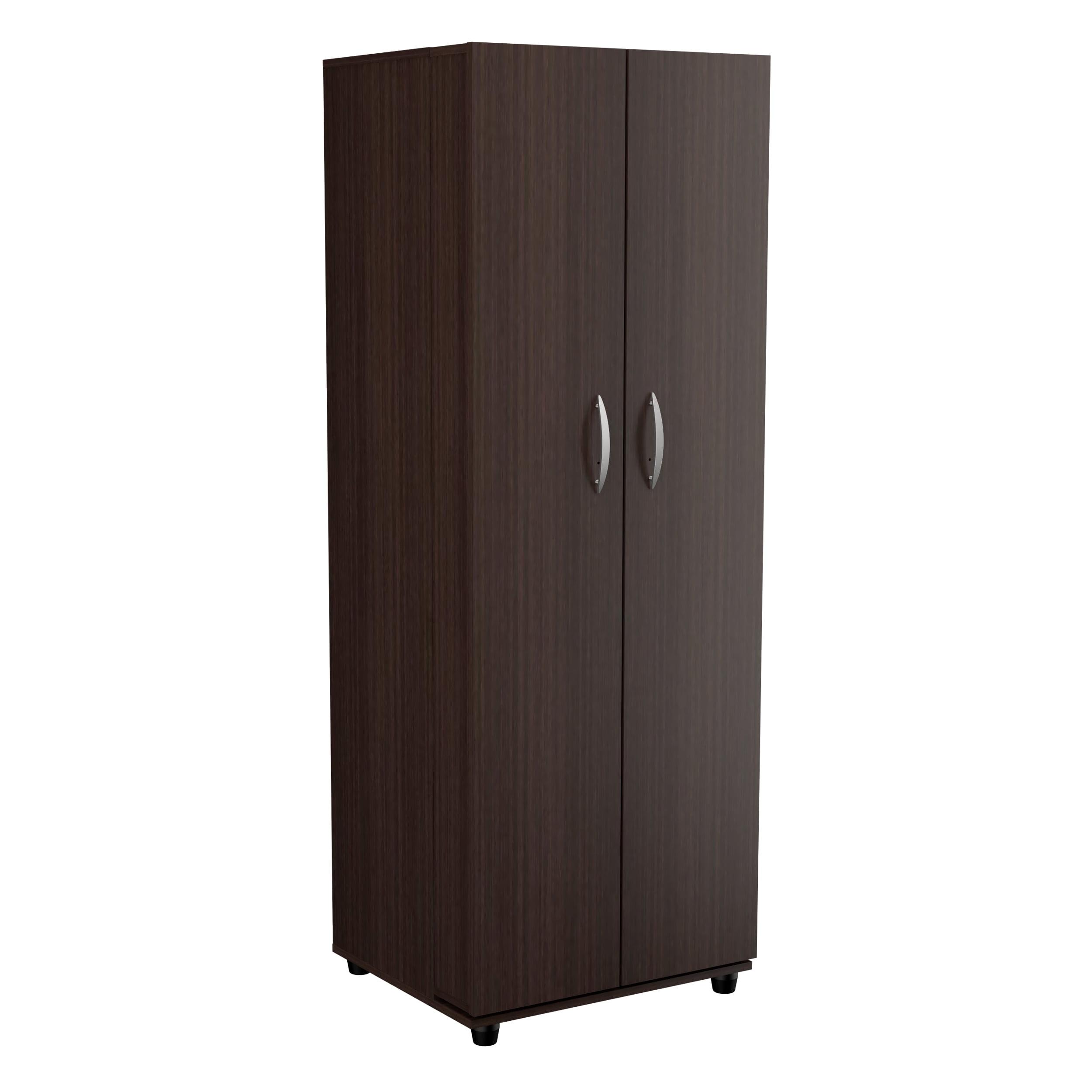 Espresso Laminate 2-Door 4-Shelf Kitchen Pantry Cabinet