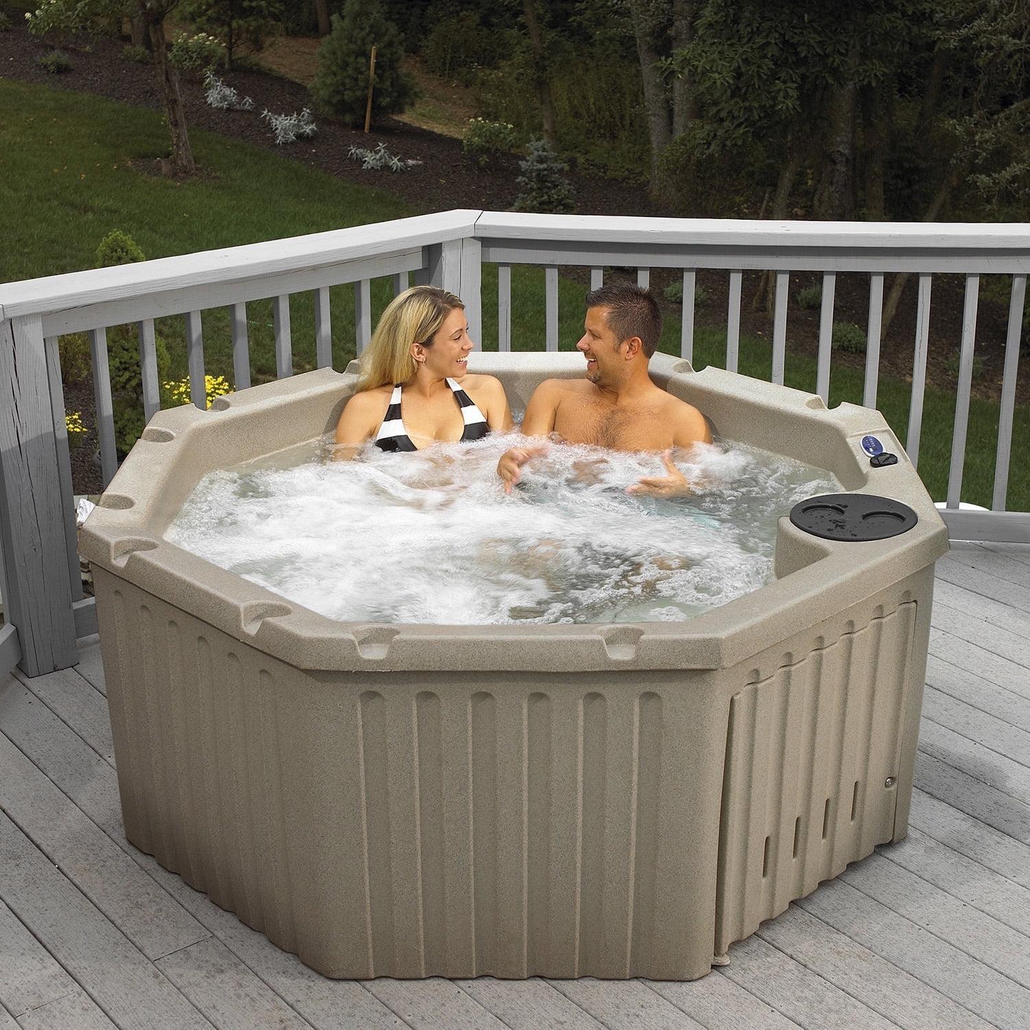 Invi 4-5 Person Plug and Play Hot Tub Spa with 11 Hydrotherapy Jets, Stainless Steel Heater, LED Lighting, Digital Control, Insulated Cover Included