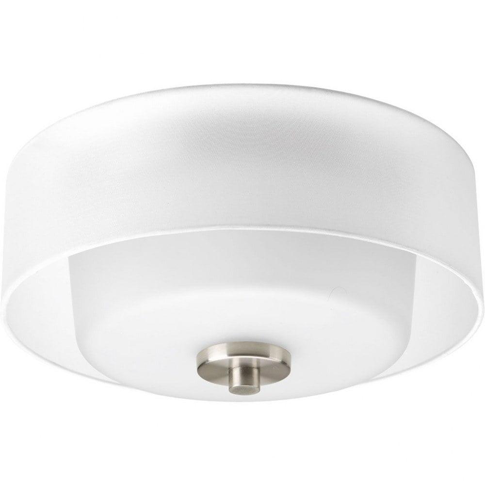 Brushed Nickel Glass Globe Flush Mount Light