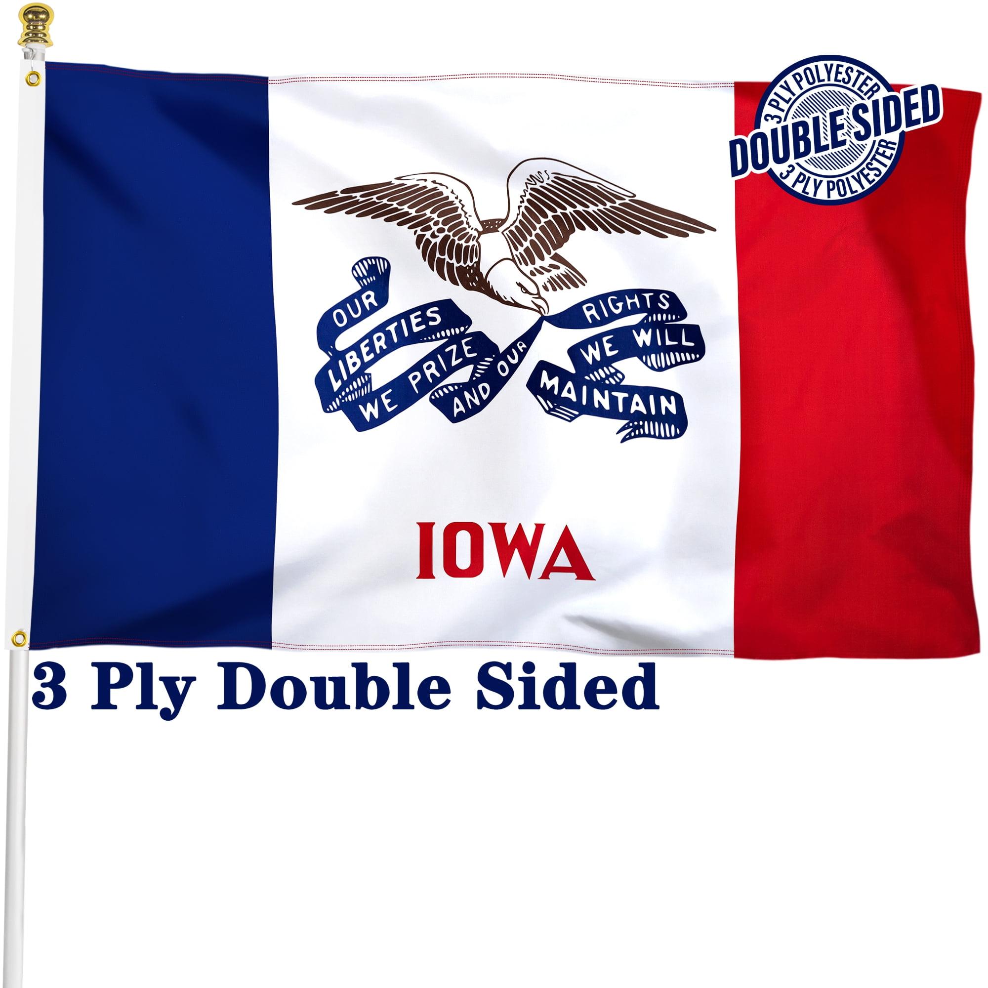 Iowa State Flag 3x5 FT Double Sided Polyester with Brass Grommets