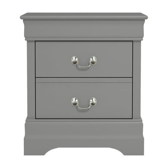 Galano Ireton 2-Drawer Nightstand in Gray Effortless Assembly & Stylish Storage Solution- 21.5''W x 15.8''D x 24.0''H