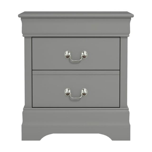 Galano Ireton 2-Drawer Nightstand in Gray Effortless Assembly & Stylish Storage Solution- 21.5''W x 15.8''D x 24.0''H