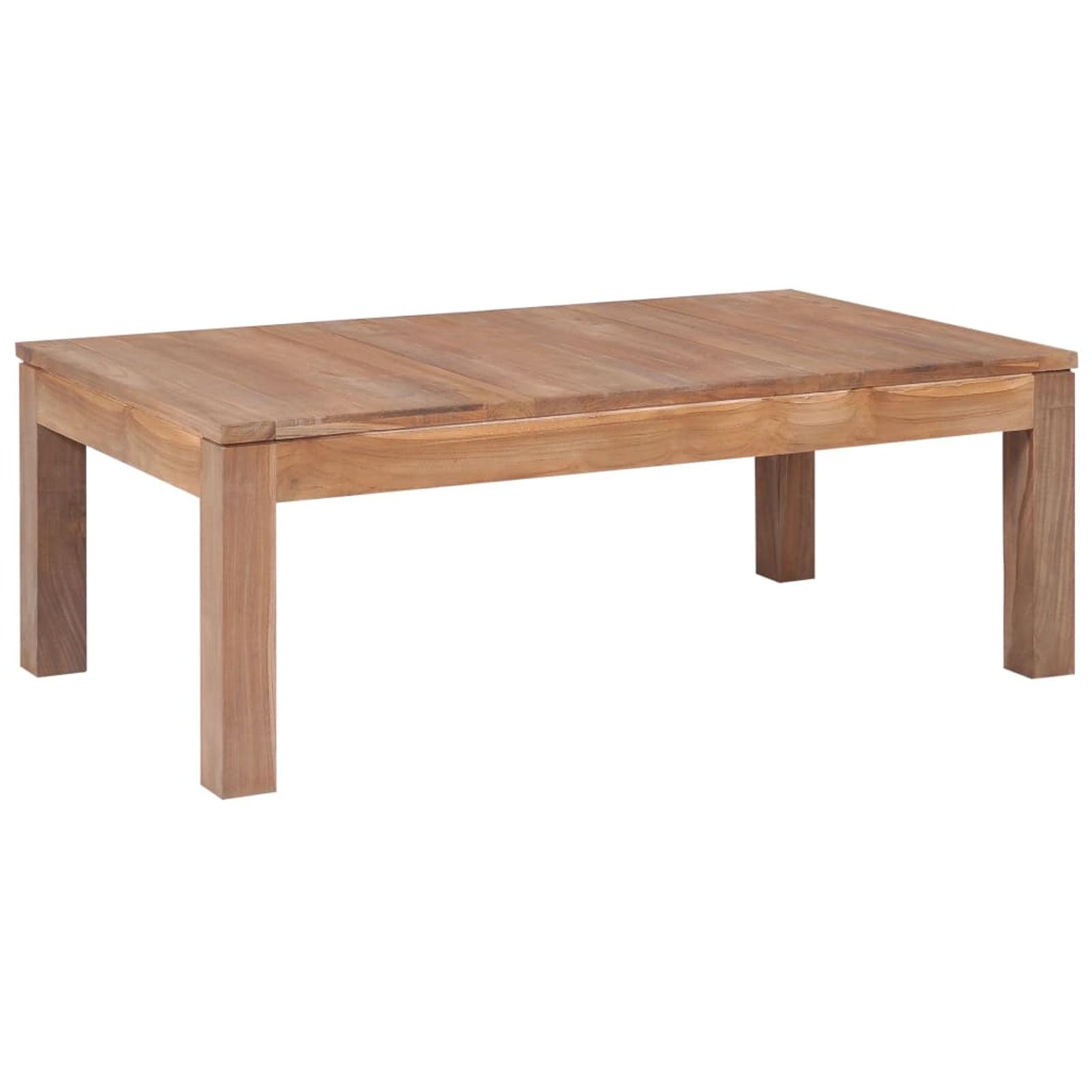 Teak Wood Rectangular Coffee Table with Natural Finish, 43.3" x 23.6"