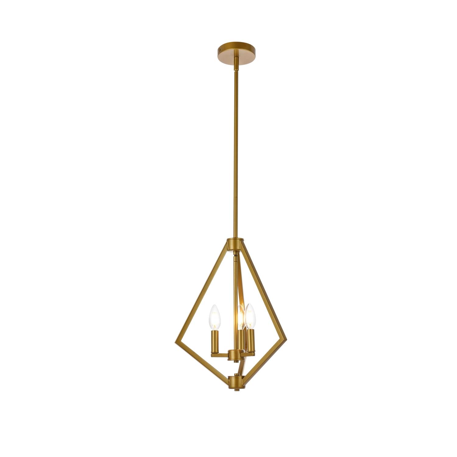 Elegant Lighting Irina 3 lights pendant in brass