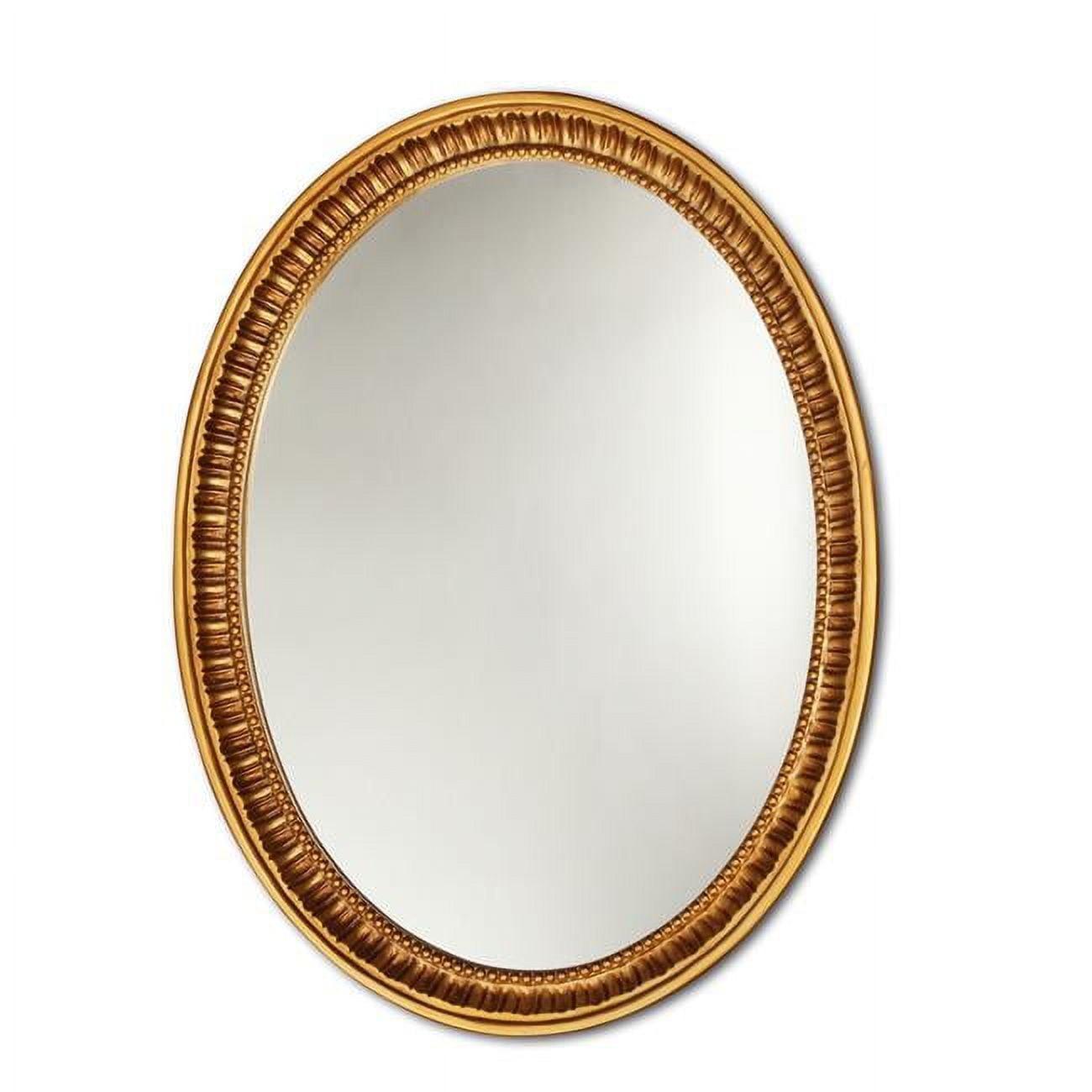 Elegant Oval Antique Gold Framed Wall Mirror 23x30