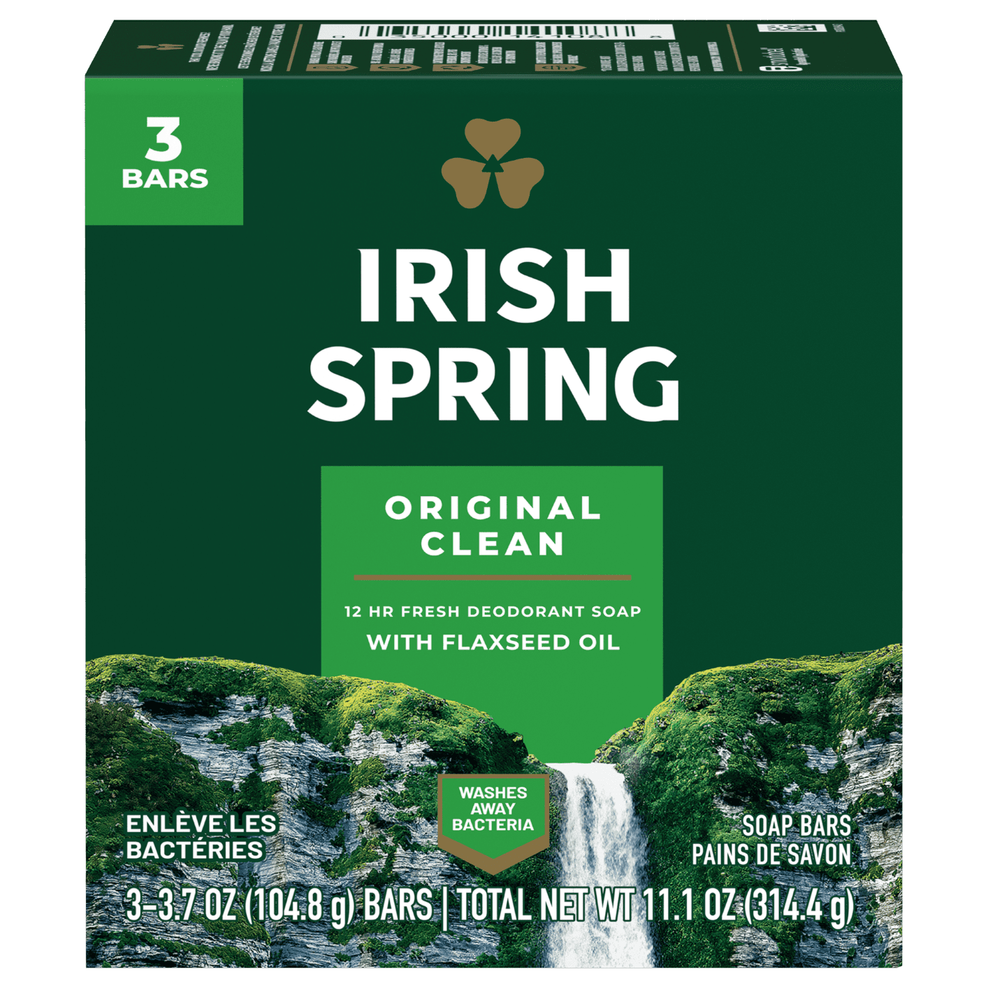 Irish Spring Original Clean Antibacterial Deodorant Bar Soap, 3 Pack