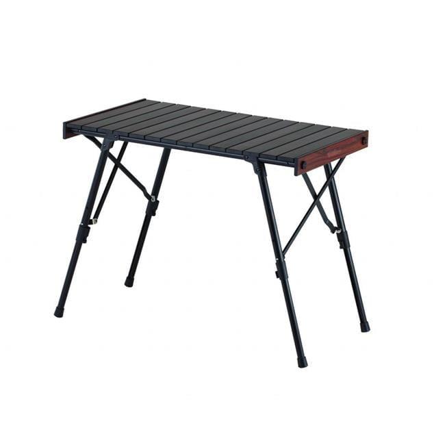 Quick-Fold Black and Woodgrain Aluminum Camp Table