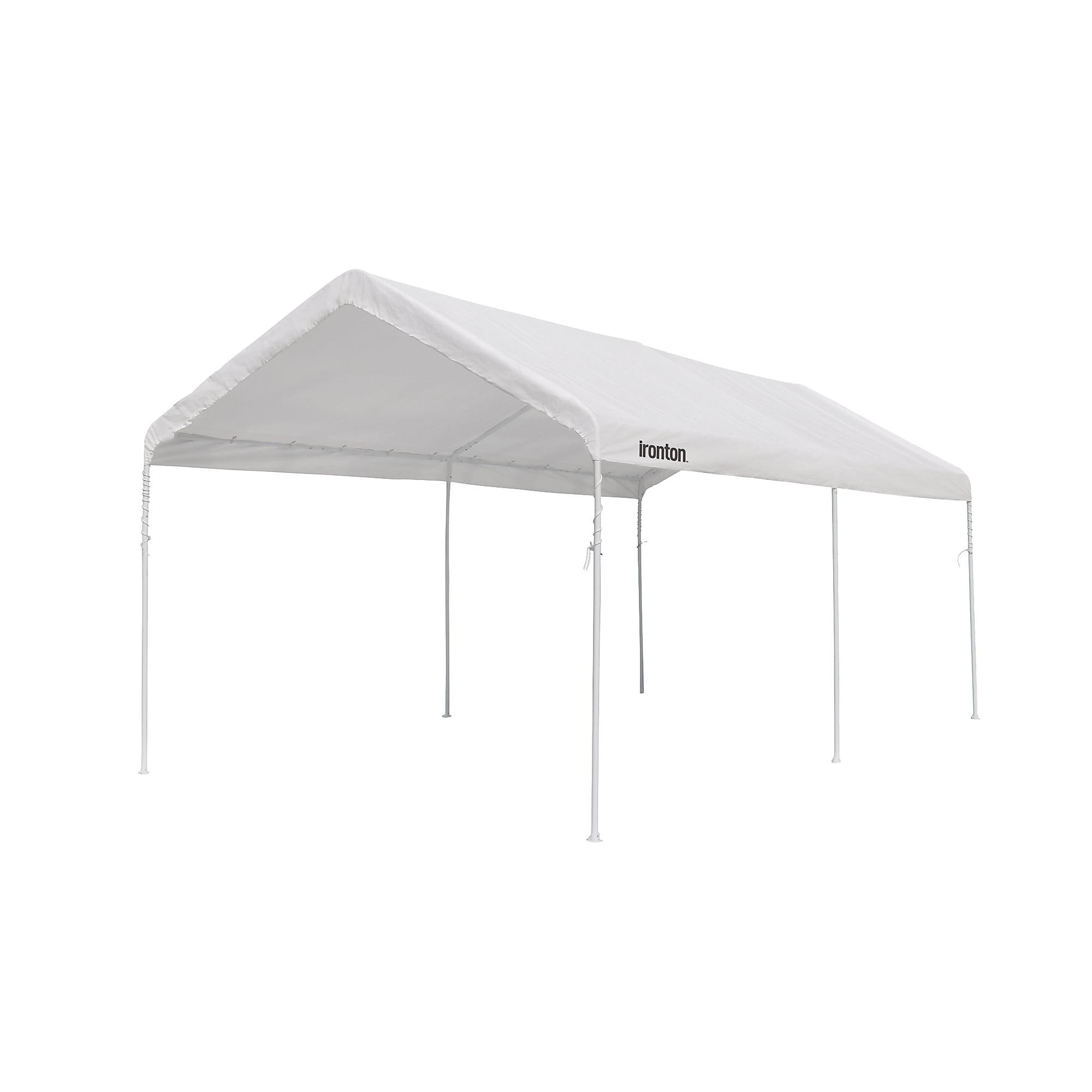 Ironton Carpa con Dosel para Exteriores de 20 Pies. x 10 Pies, Resistencia Comercial, Estructura de Acero, Capa de Polvo Horneada, Cubierta Antidesgarro, Blanco