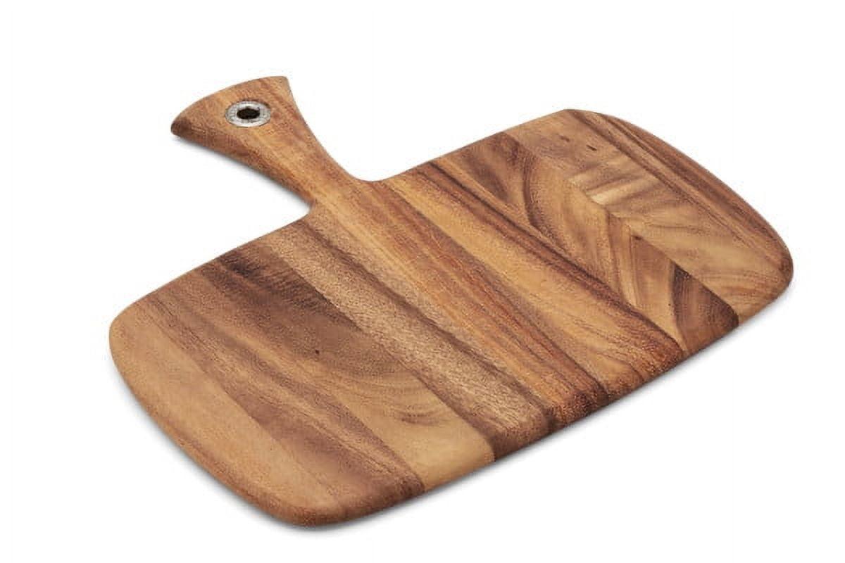 Acacia Wood Small Rectangular Paddle Board with Grommet