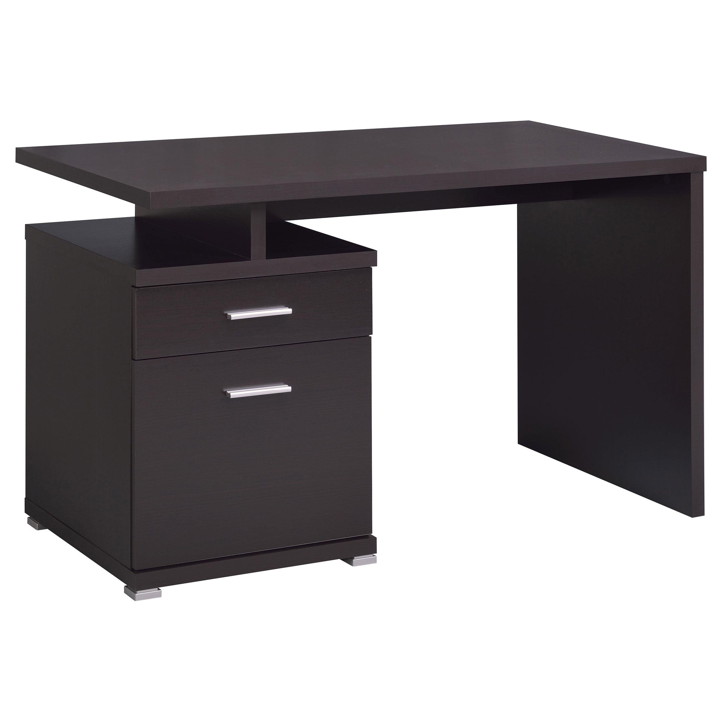 Irving 2 Drawer Office Desk with Reversible Cabinet - Coaster